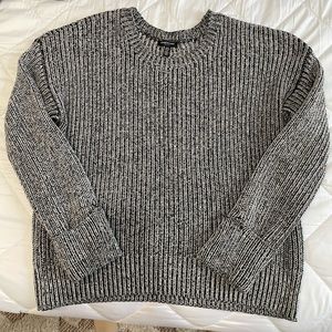 Kenneth Cole Black and White Cable Knit Sweater